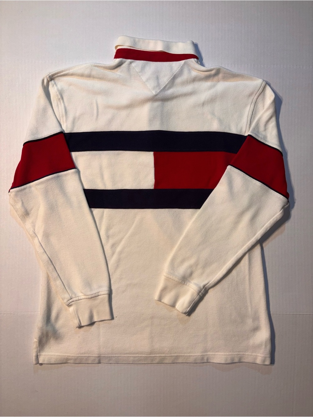 Vtg Tommy Hilfiger Flag Y2K 90’s Rugby Long Sleeve Golf Polo Shirt Men’s Sz L